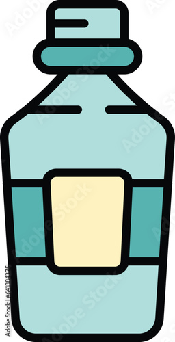 Italian oil bottle icon outline vector. Olive plant. Virgin extra color flat