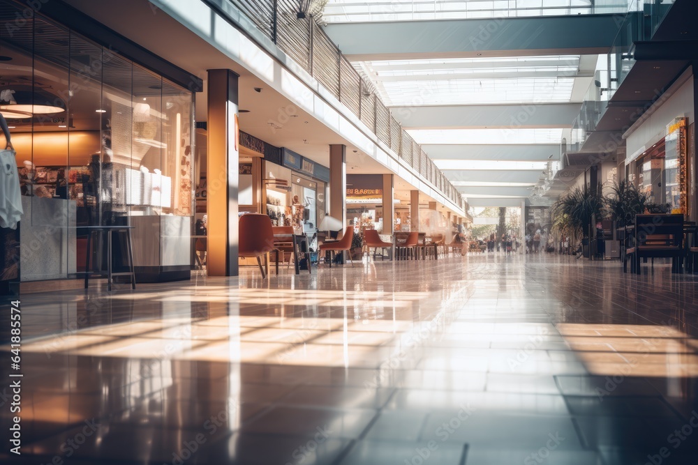 the shops in a shopping mall are blurry Generative AI the shops in a shopping mall are blurry Generative AI