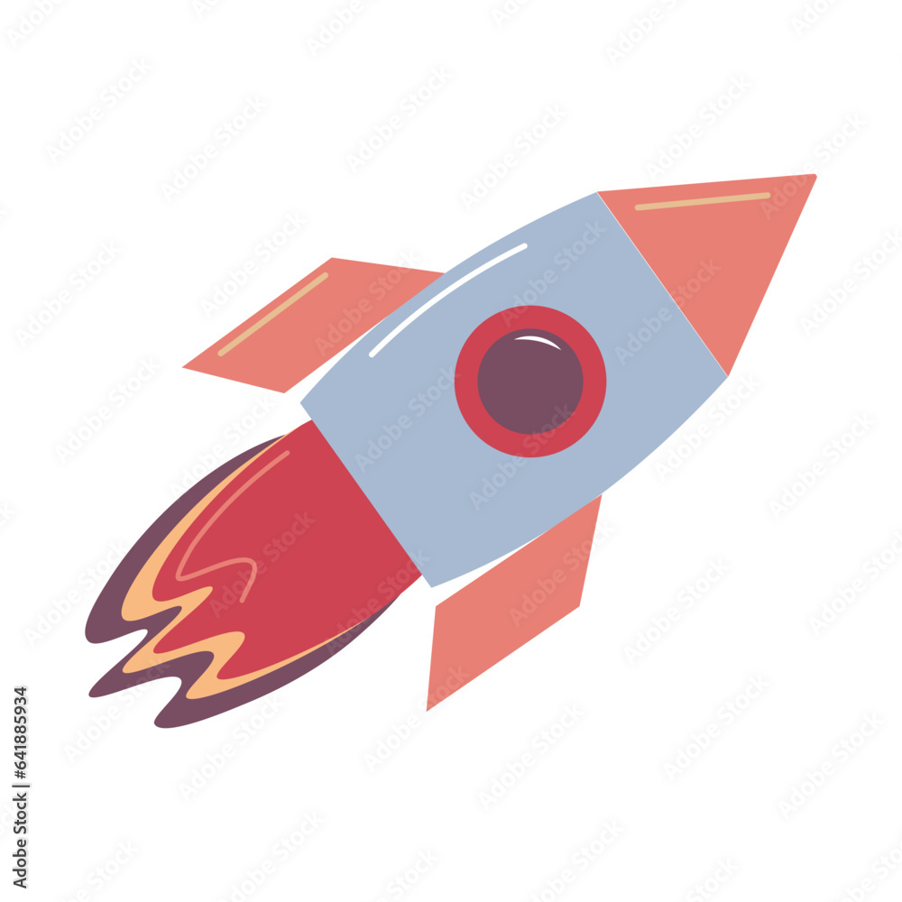 Childrens toy for boys and girls rocket. Design of postcards, packaging. Vector illustration. Childrens toy for boys and girls rocket. Design of postcards, packaging. Vector illustration.