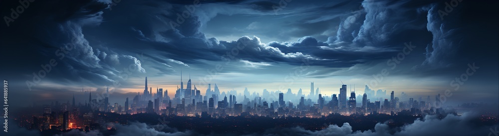 Fototapeta premium City panorama, generative ai