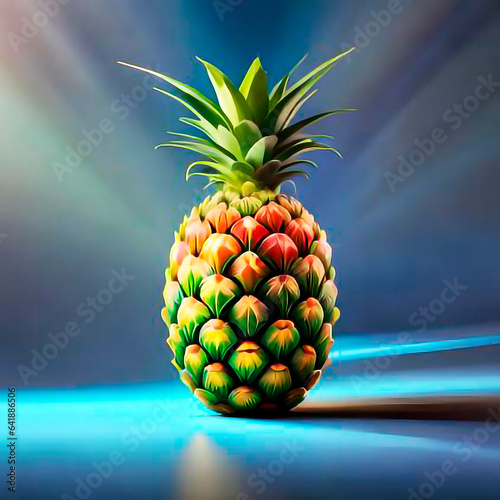 Multicolored pineapple in a photo session with a very good lighting © Gabriel