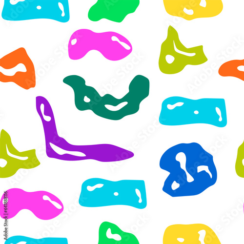 Seamless pattern with blob organic shape in different color