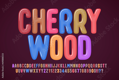 Playful original double letters alphabet design, colorful, typeface.