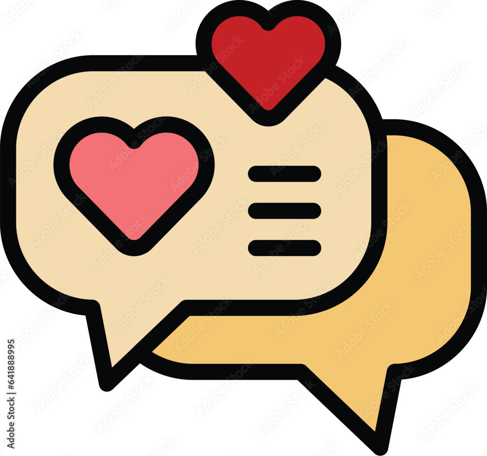 Love chat icon outline vector. Person charity. Activist social team color flat Love chat icon outline vector. Person charity. Activist social team color flat