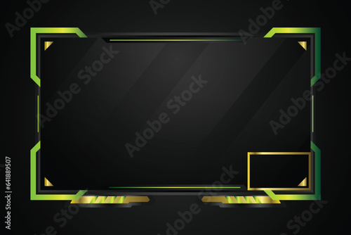 Abstract green and yellow overlay live stream esport gaming isolated