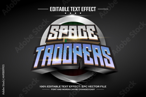 Space troopers 3D editable text effect template