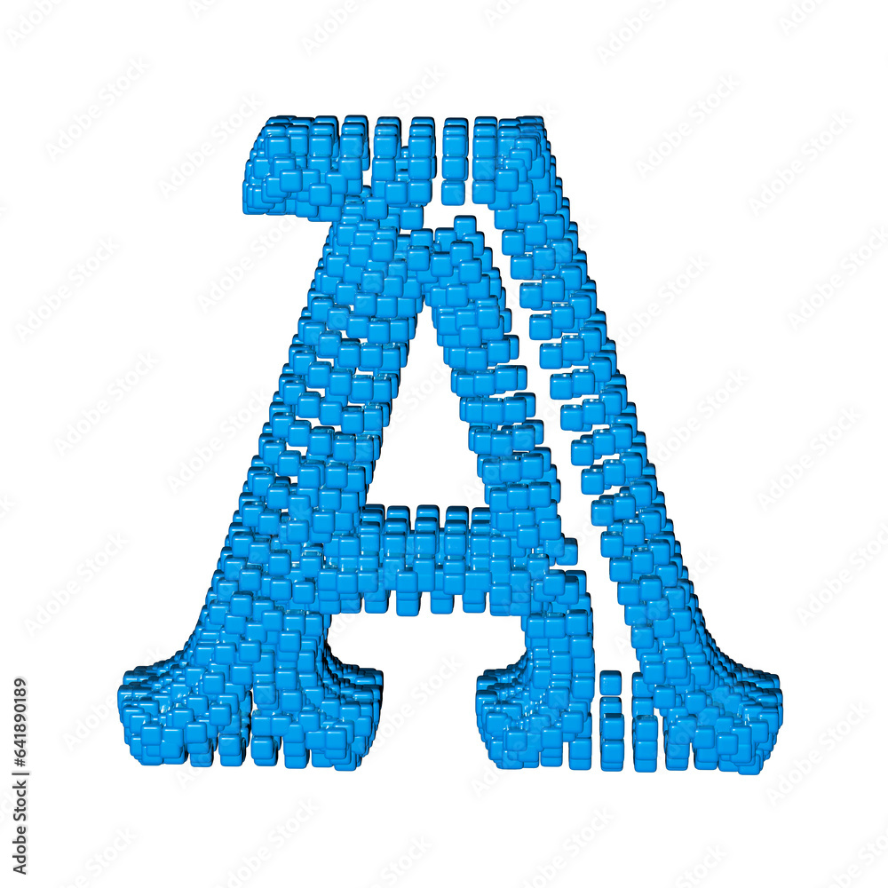 Symbol made of blue cubes. letter a Symbol made of blue cubes. letter a