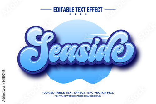 Seaside 3D editable text effect template