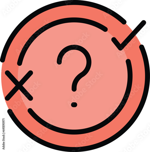 Quiz ask icon outline vector. Word fun. Competition game color flat