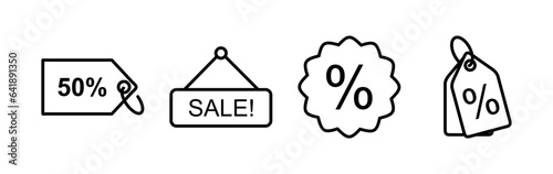Discount icon vector. shopping tags. percentage icon