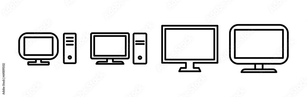 Computer icon vector. computer monitor icon. Computer icon vector. computer monitor icon.