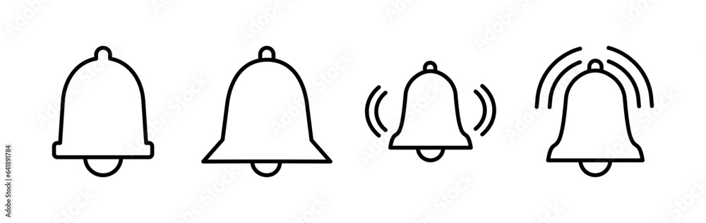 Bell Icon vector in trendy flat style isolated. Notification symbol web site design Bell Icon vector in trendy flat style isolated. Notification symbol web site design