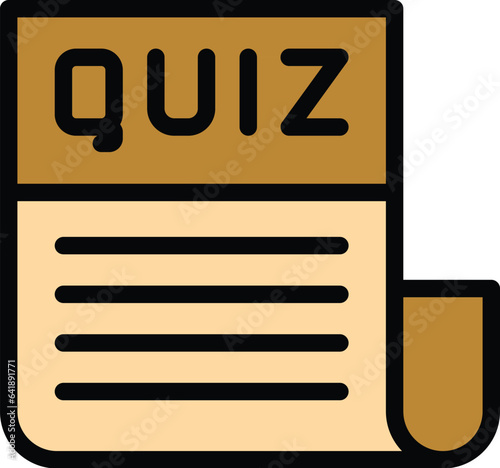 Quiz paper icon outline vector. Poster show. Ask test color flat
