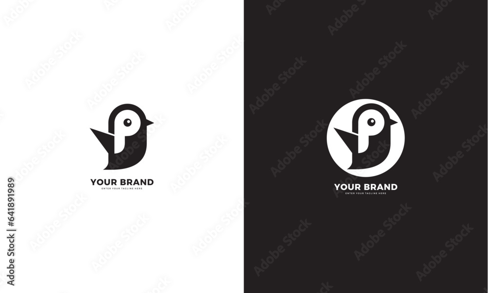 Penguin P logo, vector graphic design Penguin P logo, vector graphic design