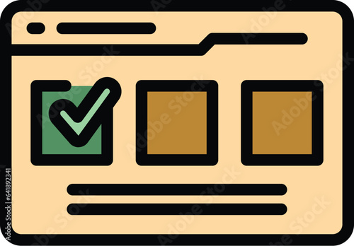 Quiz icon outline vector. Game question. Show test color flat