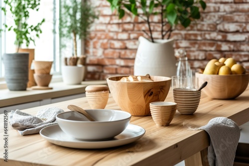Wallpaper Mural A rustic country-style kitchen, with wood and clean and new utensils. Torontodigital.ca