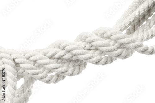 Bundle of hemp rope isolated on white © New Africa