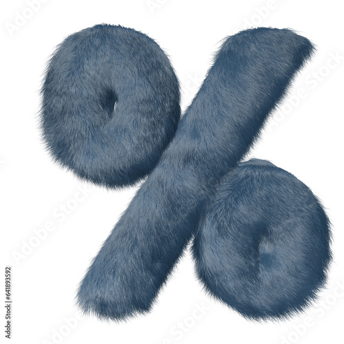 Symbol made of blue fur