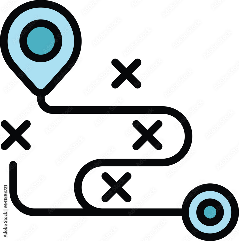 Expert route icon outline vector. Business team. Consult chart color flat Expert route icon outline vector. Business team. Consult chart color flat