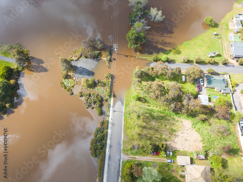 View of Flooding Wetlands and a flooded May Street & East Street under water 56 close up © Porter Images