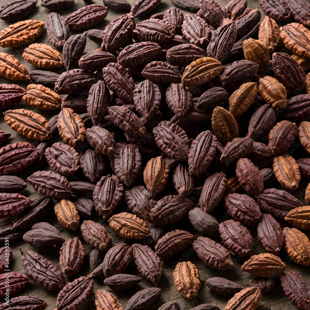Fototapeta premium full frame of whole cacao fruit