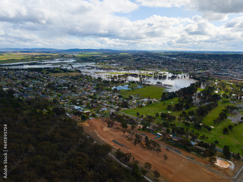 View of Flooding Goulburn City from the Rocky Hill War Memorial 8