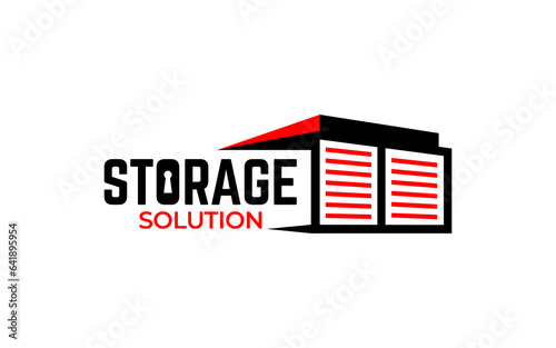 Illustration vector graphic of self storage solution company logo design template