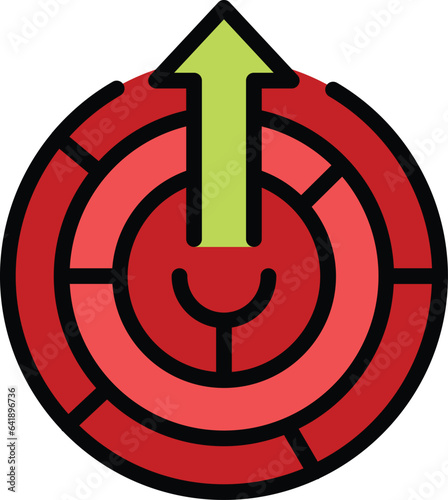 Out labyrint icon outline vector. Self career. Hope contact color flat