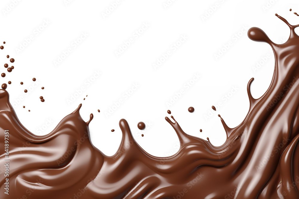 Melted chocolate border. Cutout on transparent Melted chocolate border. Cutout on transparent
