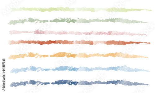 Simple line set in watercolor style, earth colors