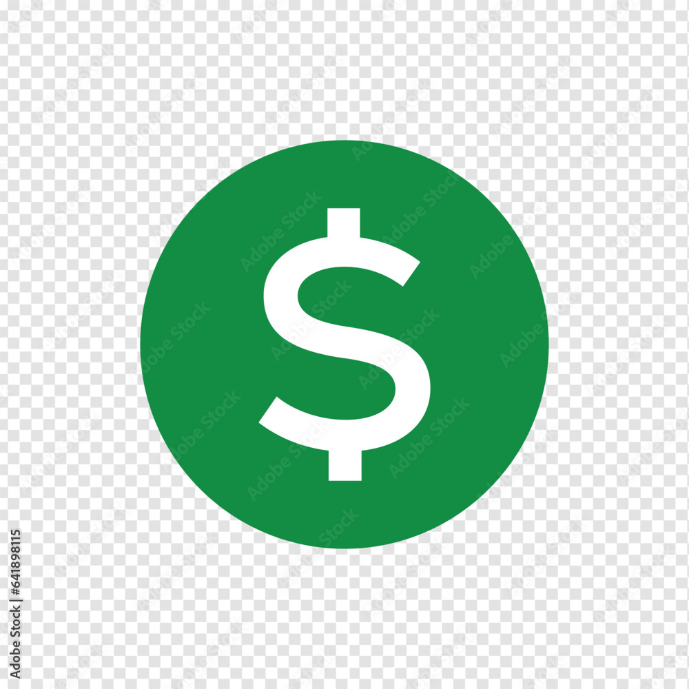 Money Dollar Internet flat icon symbol isolated on transparent grid backgrounds Money Dollar Internet flat icon symbol isolated on transparent grid backgrounds