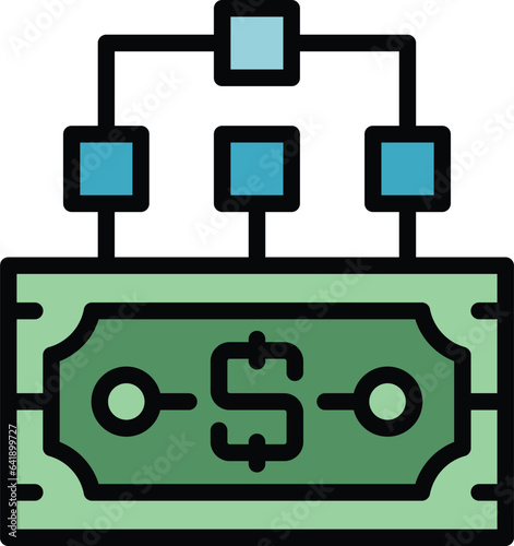 Cash monetize icon outline vector. Lead digital. Database business color flat