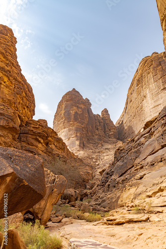Jabal Ikmah, a mountain near to the ancient city of Dadan in AlUla, Saudi Arabia. It has been described as a huge open-air library.