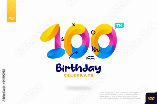 Number 100 logo icon design, 100th birthday logo number, anniversary 100 

