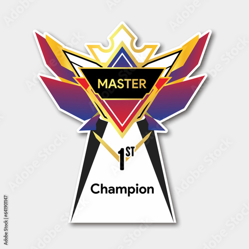 modern esport trophy design with gradient color. Moba esports cup champion vector illustration, 