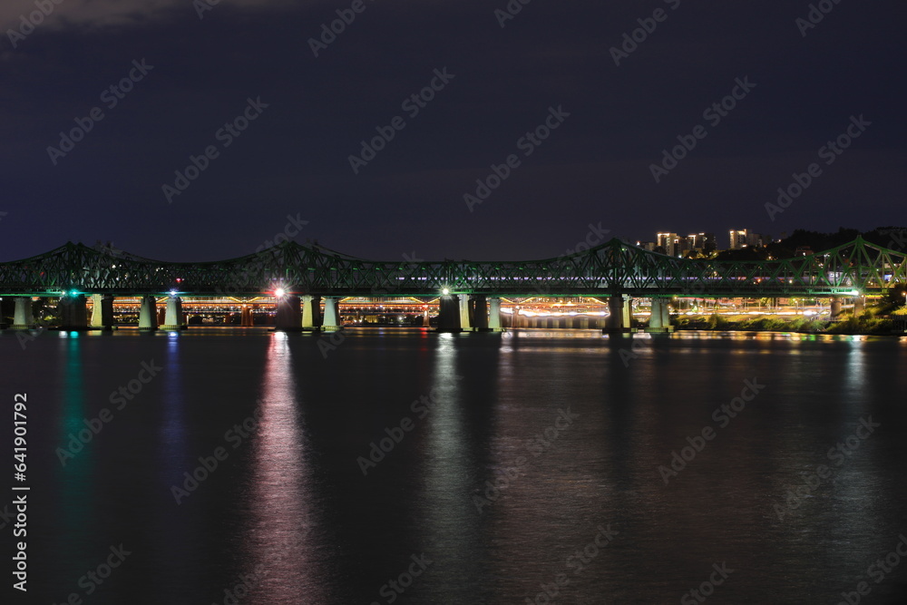 night view of hanriver in seoul, korea