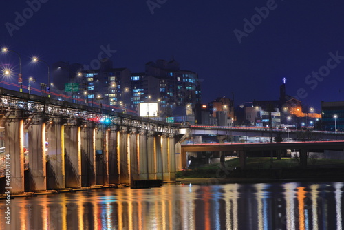 night view of hanriver in seoul  korea