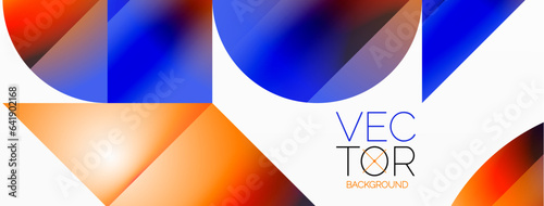 Serene gradient template. Circles and triangles mingle in minimalist perfection. Gentle fusion of forms and hues creates balanced yet captivating backdrop, embodying modern sophistication