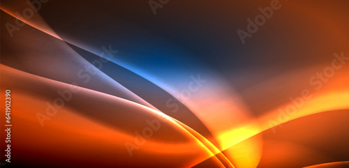 Dynamic waves in ethereal glow of neon lights. Concept merges fluidity of motion with vibrant allure of neon, crafting entrancing backdrop that embodies both vitality and futuristic sophistication
