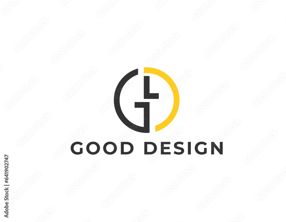 Initial Letter GD Circle Shape Logo Design Template Initial Letter GD Circle Shape Logo Design Template