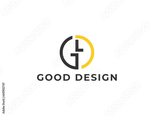 Initial Letter GD Circle Shape Logo Design Template