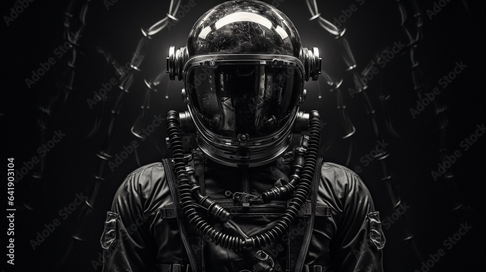 Galactic Isolation: A Poignant Black and White Photography of an Astronaut in the Vastness of Space