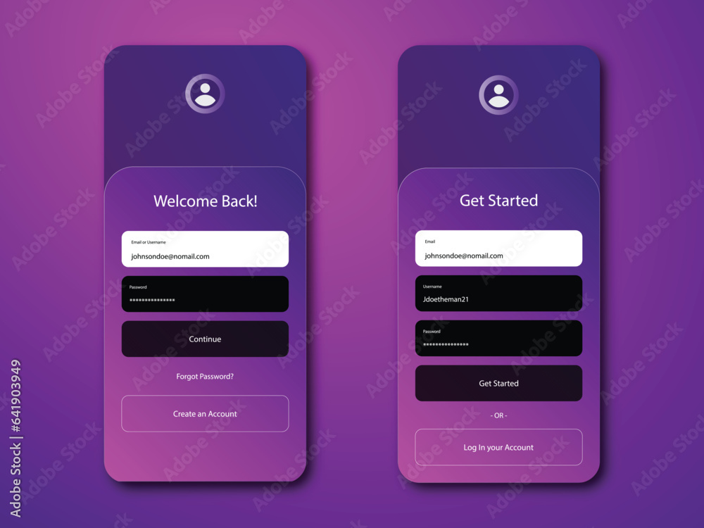 Vector login ui ux design concept and illustration Vector login ui ux design concept and illustration