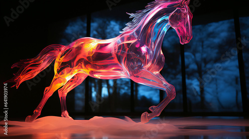 Neon Running Horse 