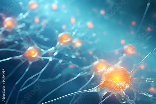 An illustration of how neurons transmit nerve impulses in nerves