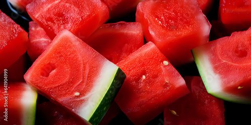 red and white watermelon slices © Yuliia