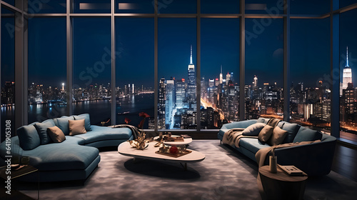 高層マンションのクールな部屋