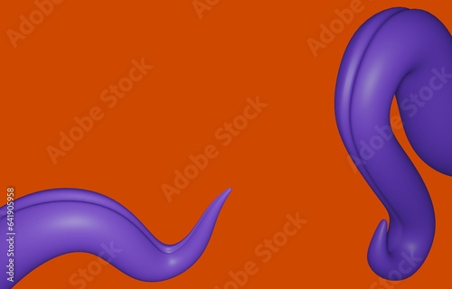 Purple tentacles in orange background