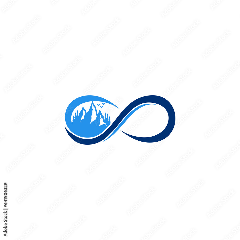 illustration of an infinty mountain design logo illustration of an infinty mountain design logo