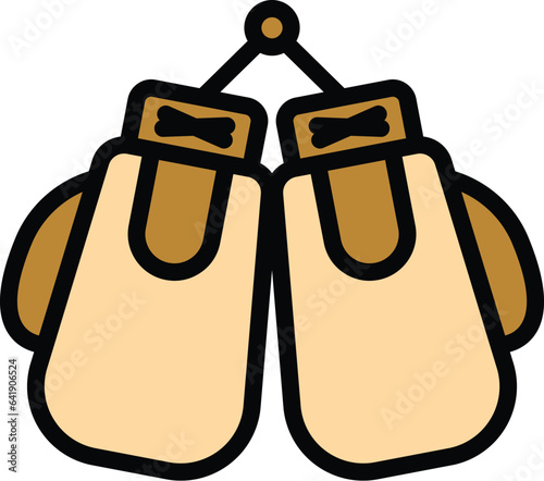 Gym box gloves icon outline vector. Glove sport. Winter equipment color flat